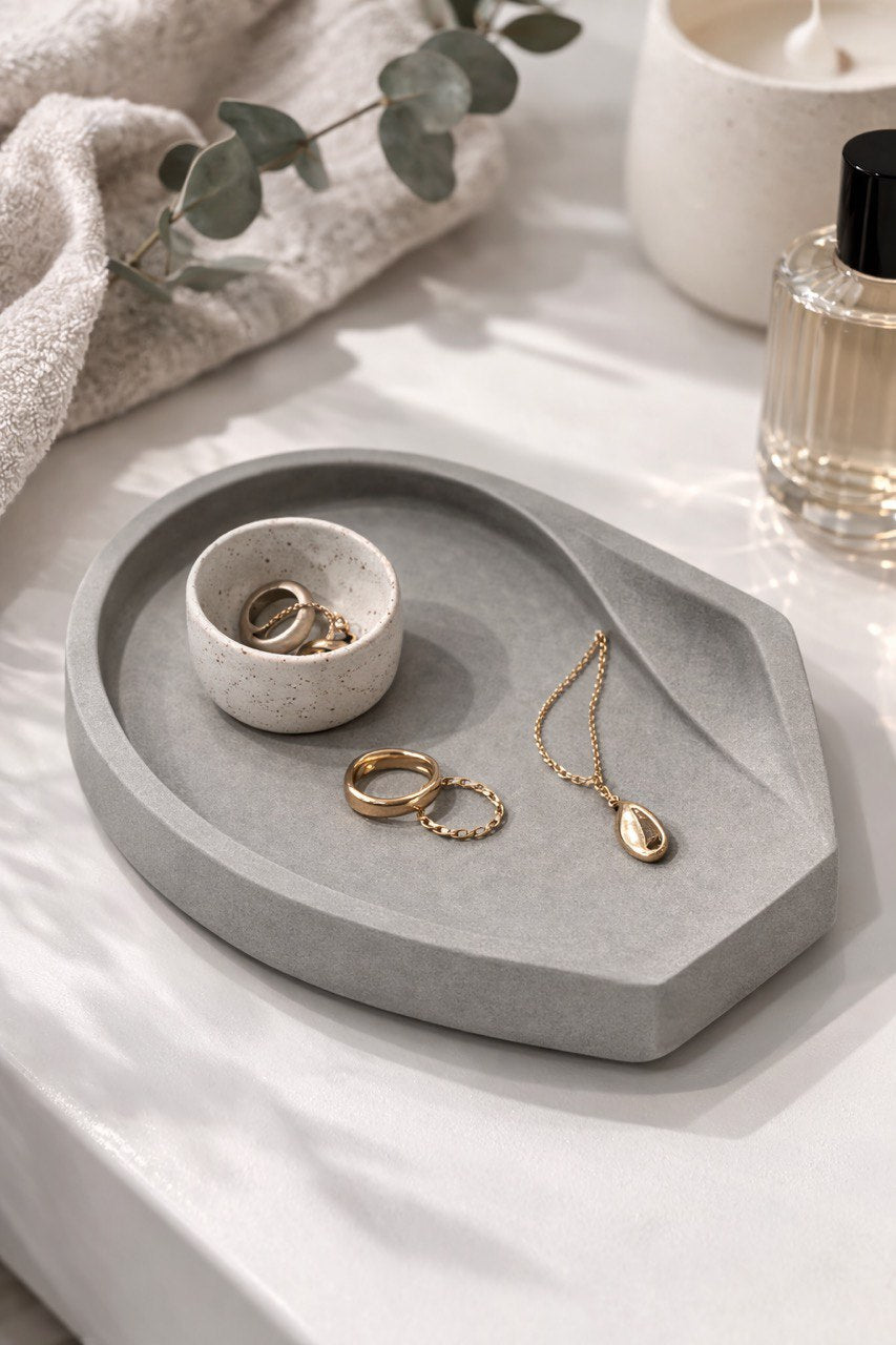 Silicone Mold Organic Stone Collection Tray