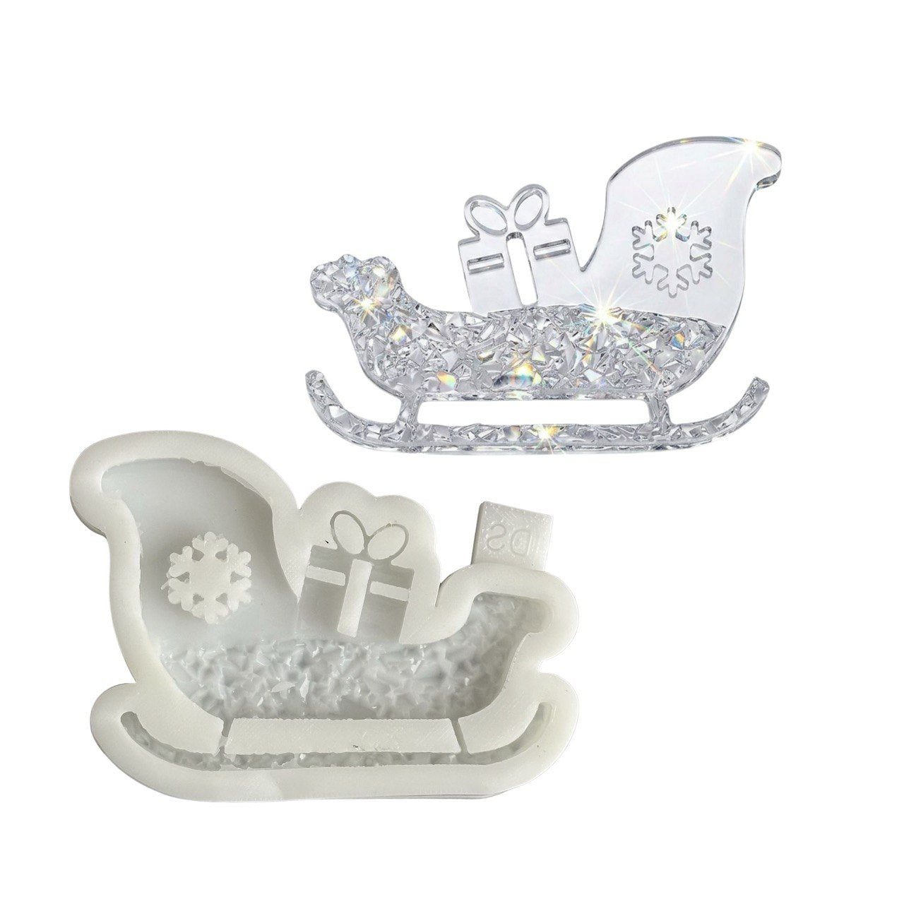Druzy Christmas Sleigh Ornament Silicone Mold