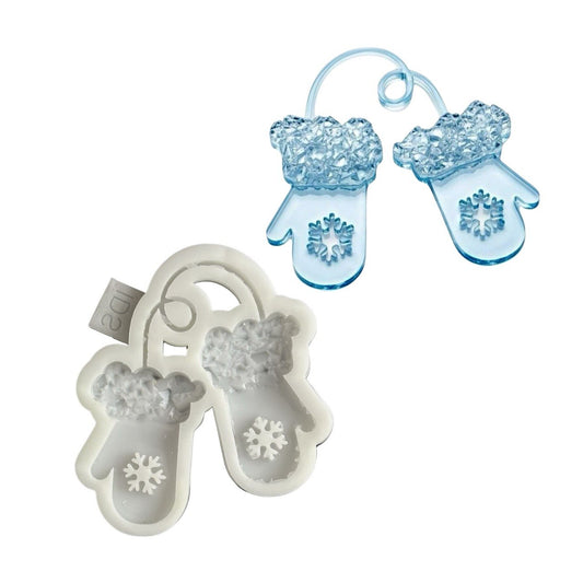 Druzy Mittens Snowflake Ornament Silicone Mold