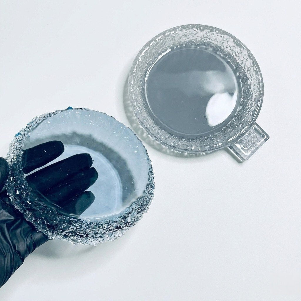 Crystal Edge Round Coaster Mold | Sparkling Silicone Tray Mold