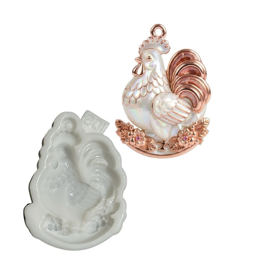 Rooster Pendant Silicone Mold for Resin & Jesmonite Crafts
