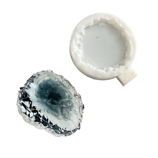 Stunning Coaster Silicone Mold with Crystal Edges