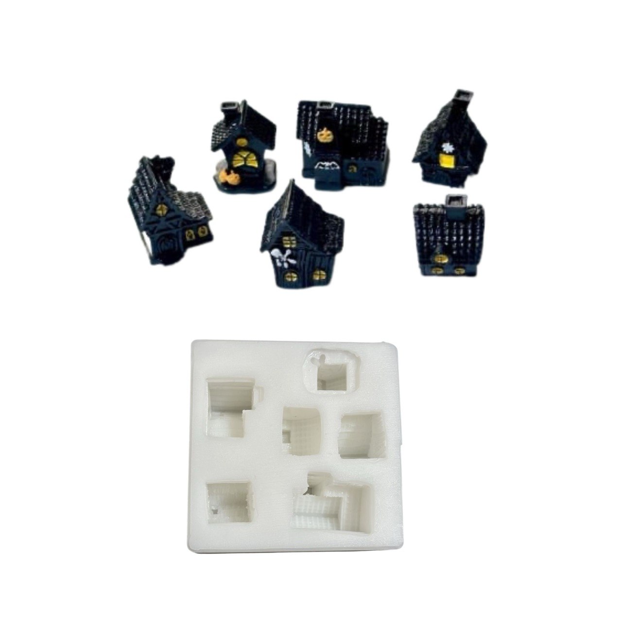 Haunted House Silicone Mold Set of 6, Halloween Resin Molds