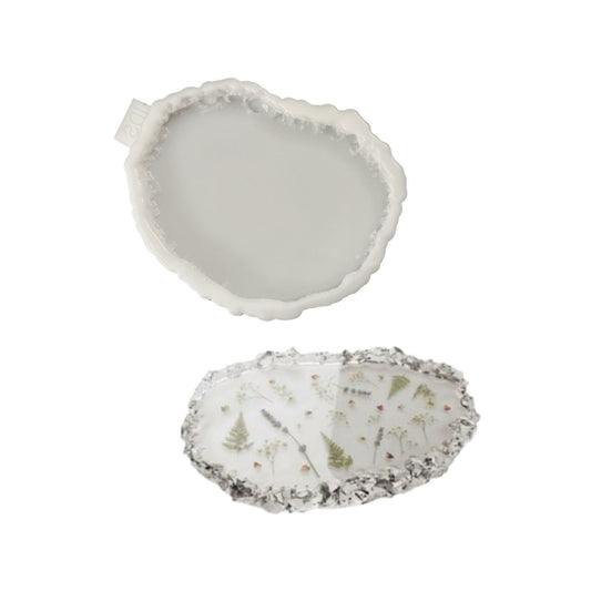 Oval Crystal Edge Tray Silicone Mold – 17 x 14 cm