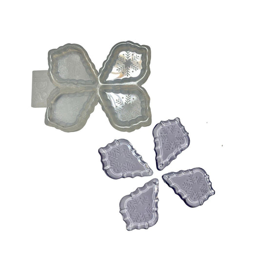 4 Crystal Silicone Mold Engraved Ornament