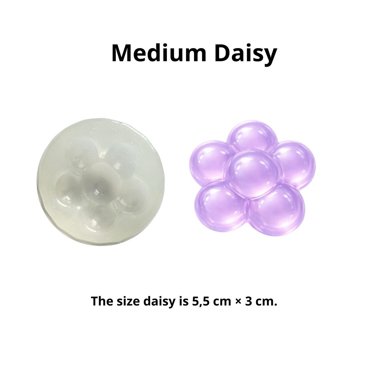 3D Daisy Silicone Mold Set of 3 Sizes | Puffy Flower Mold