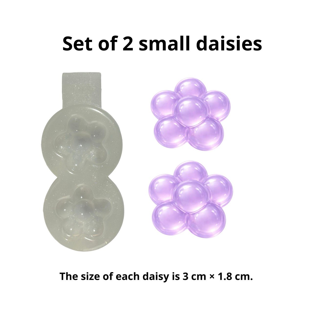 3D Daisy Silicone Mold Set of 3 Sizes | Puffy Flower Mold