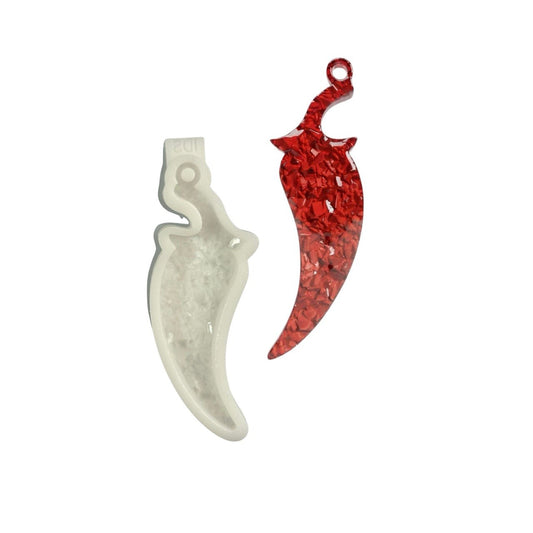 Chili Pepper Silicone Mold Crystalline Druzy Texture