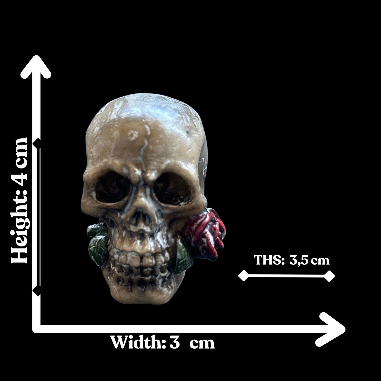 Realistic Skull with Rose Silicone Mold - Ideas Decor Shop