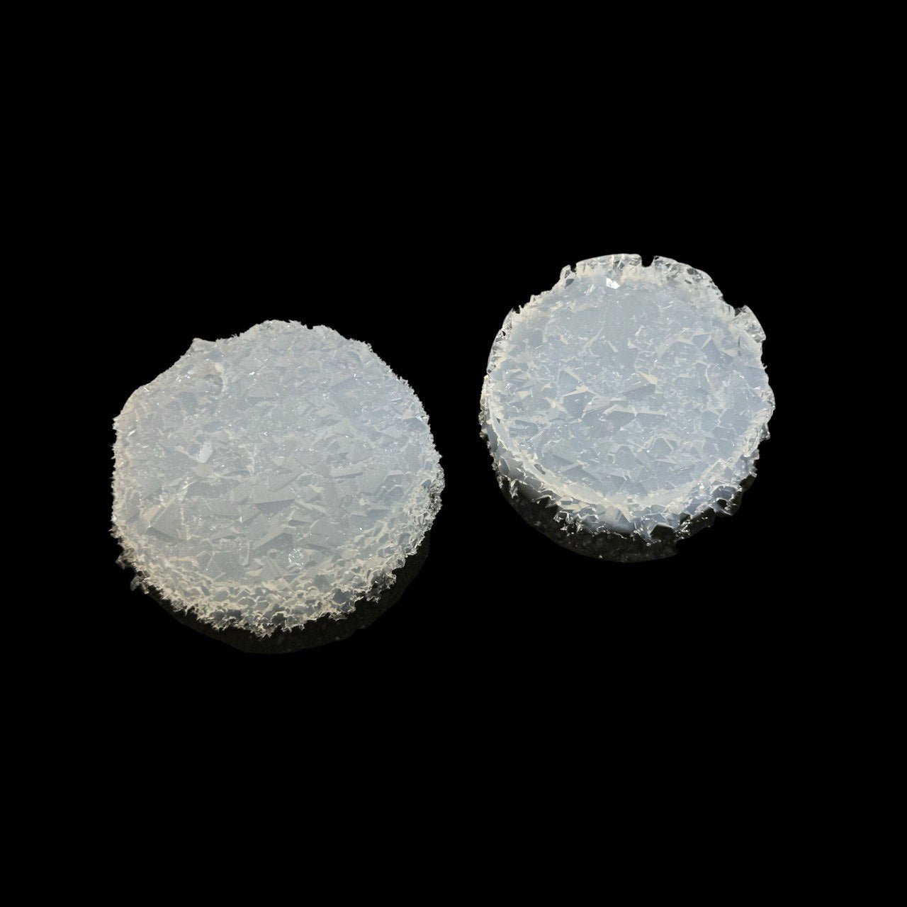 Round Druzy Silicone Inserts – 2 Crystal Cluster Resin Embellishments - Ideas Decor Shop