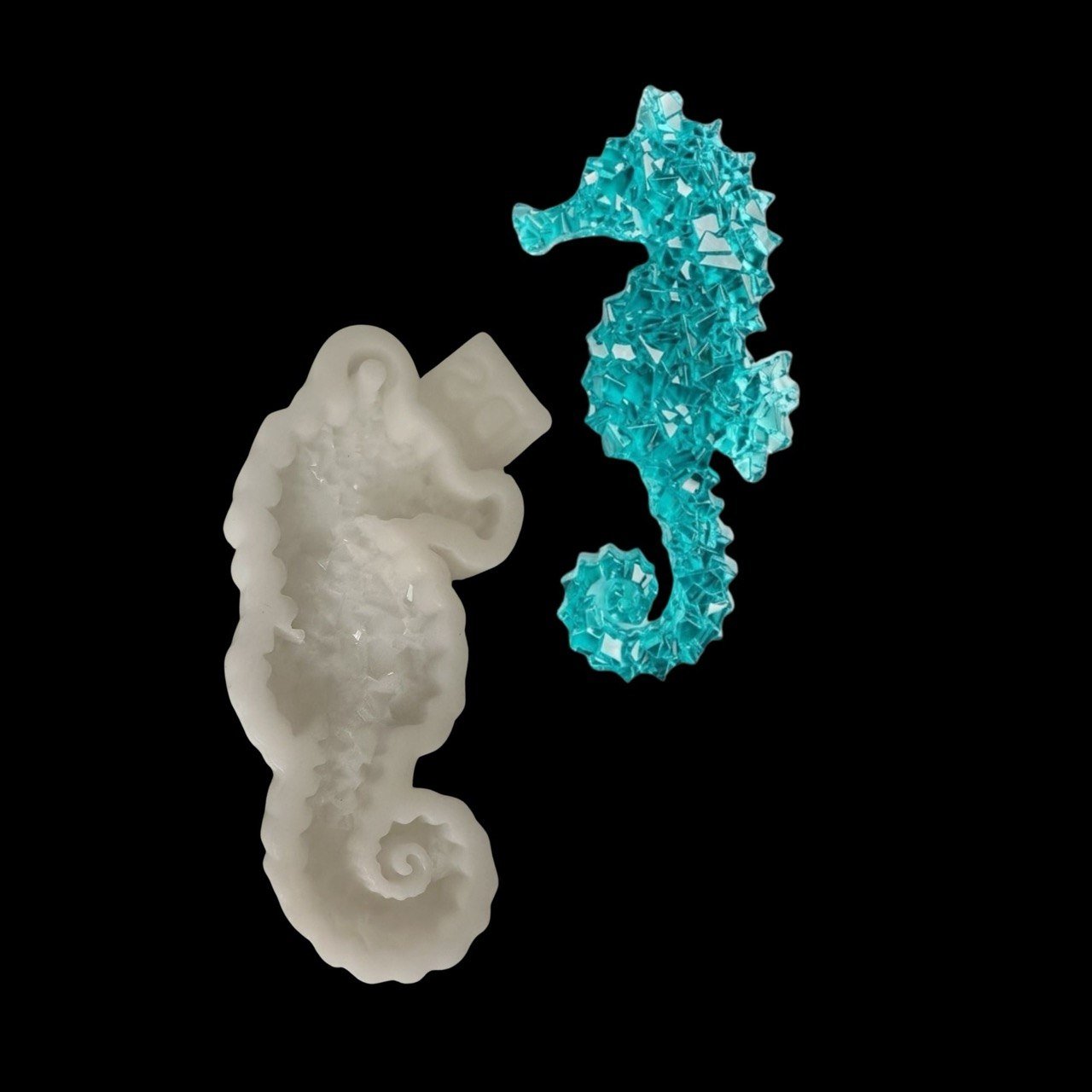Seahorse Silicone Mold – Druzy Crystalline Texture - Ideas Decor Shop