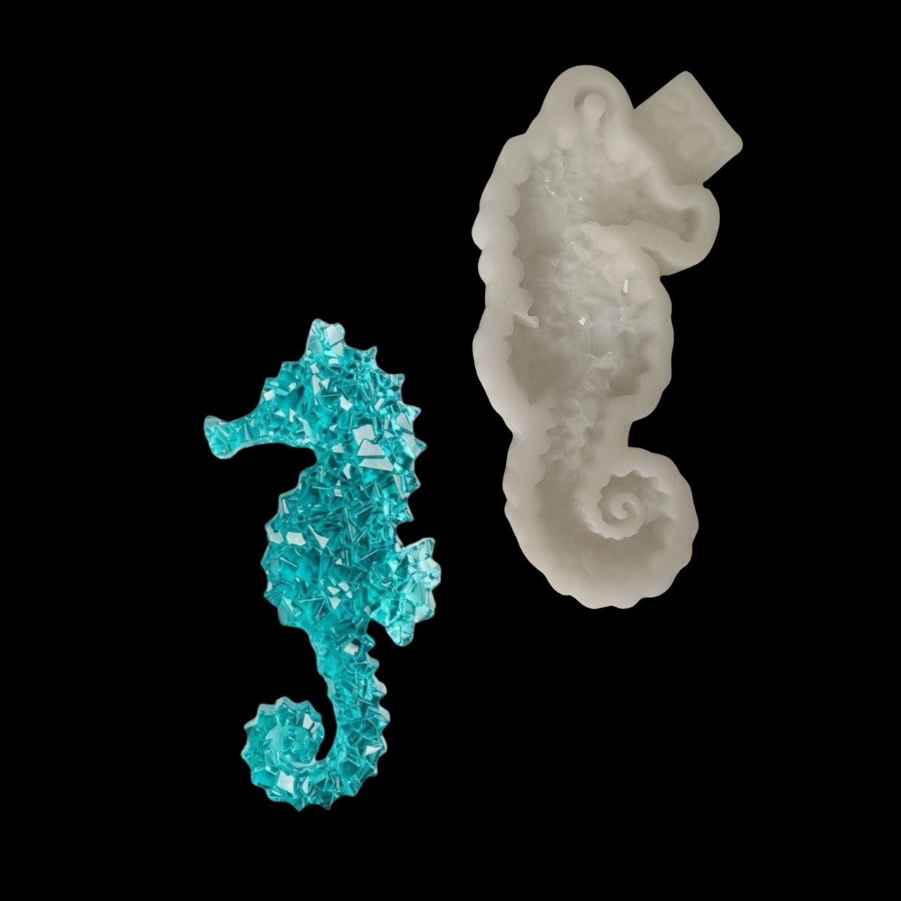 Seahorse Silicone Mold – Druzy Crystalline Texture - Ideas Decor Shop