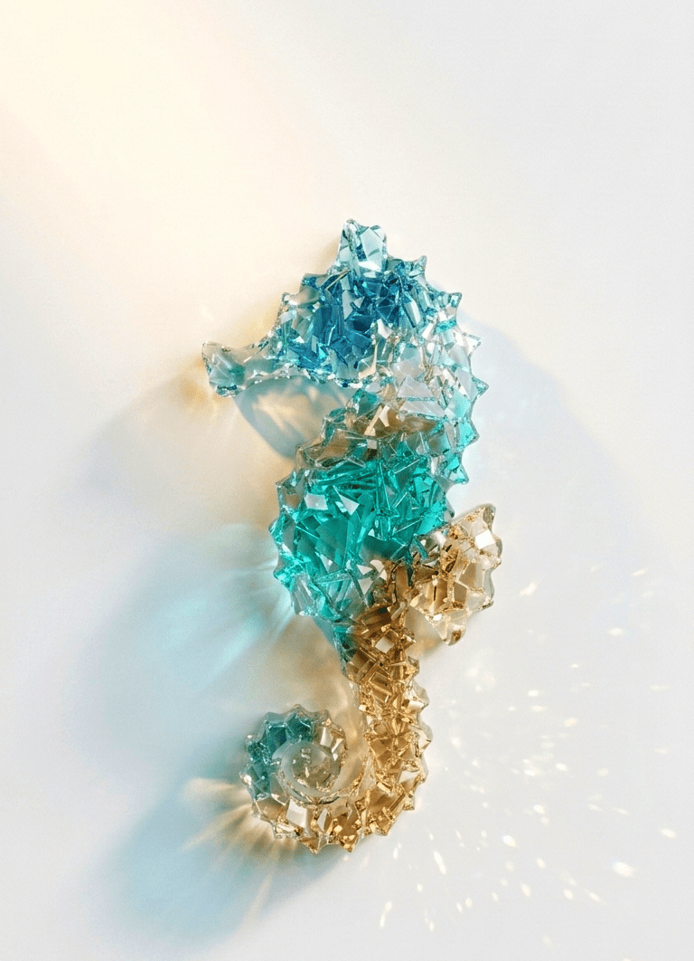 Seahorse Silicone Mold – Druzy Crystalline Texture - Ideas Decor Shop