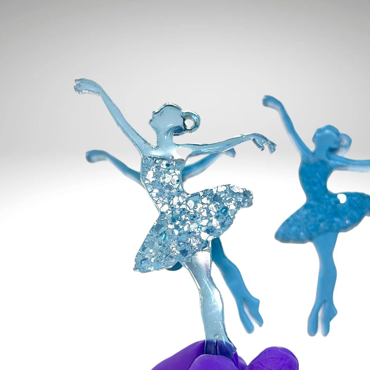 Set of 3 Druzy Ballerina Ornament Molds with Crystal Embellishments - Ideas Decor Shop