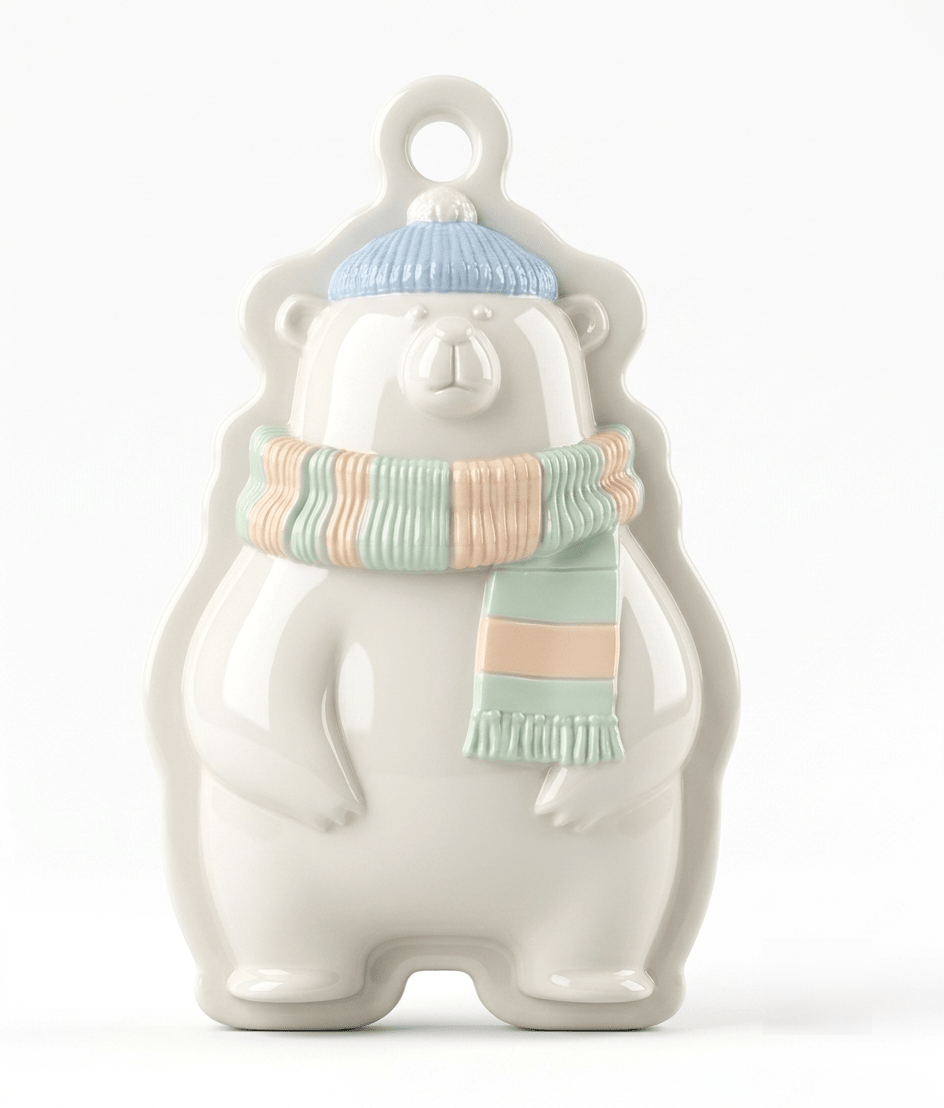 Silicone Mold Bear in Scarf Christmas Ornament - Ideas Decor Shop
