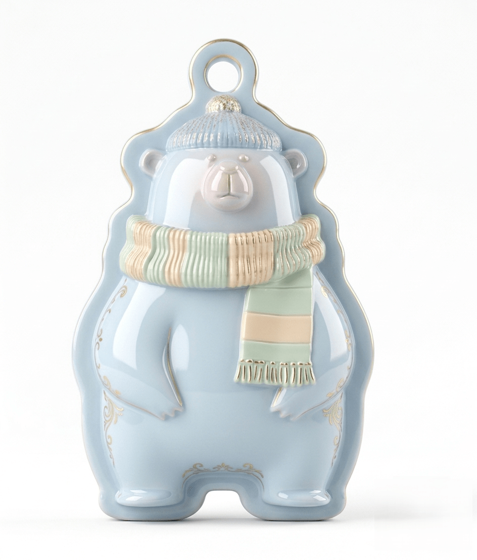 Silicone Mold Bear in Scarf Christmas Ornament - Ideas Decor Shop