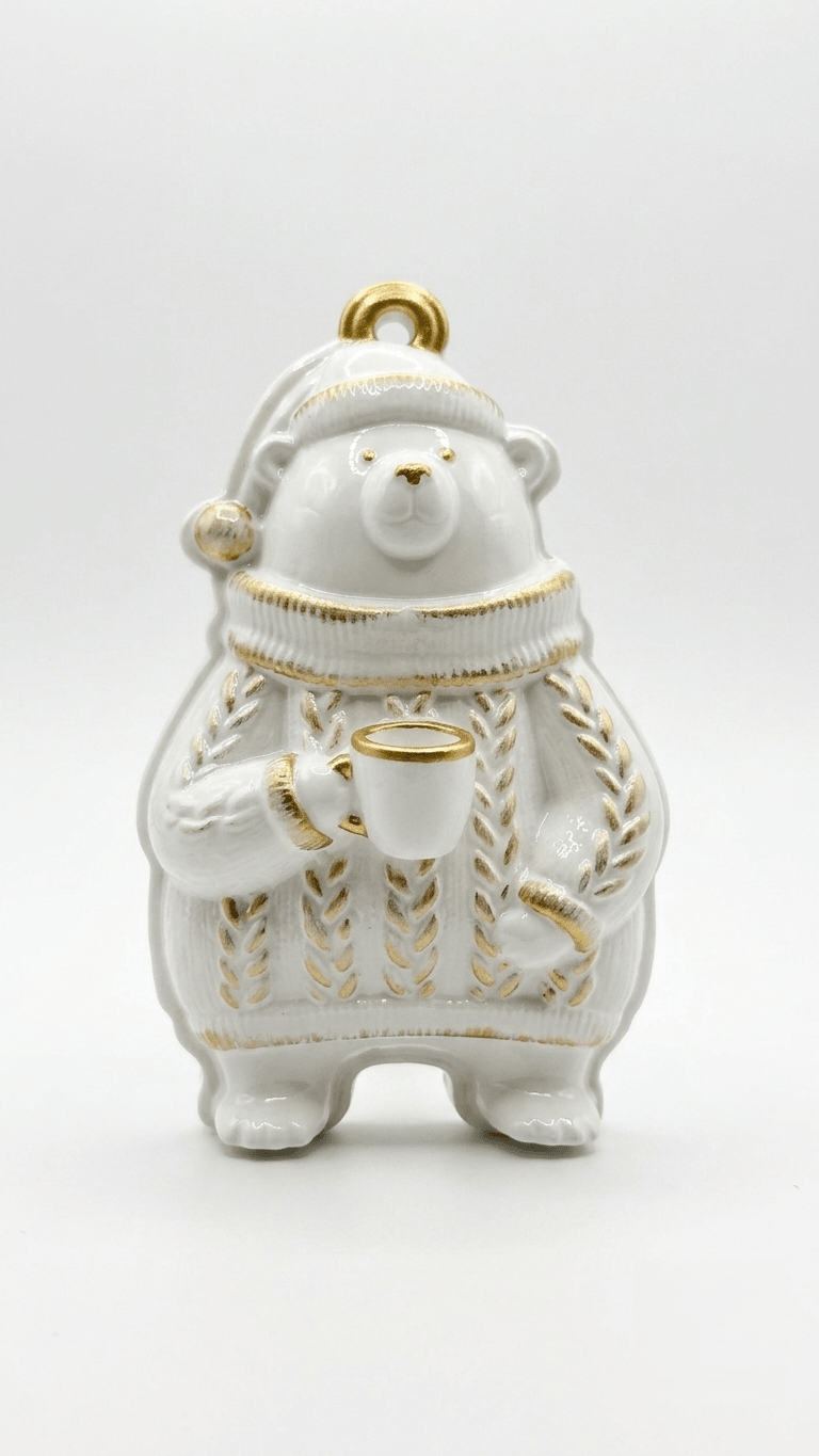 Silicone Mold Bear in Sweater Christmas Ornament - Ideas Decor Shop