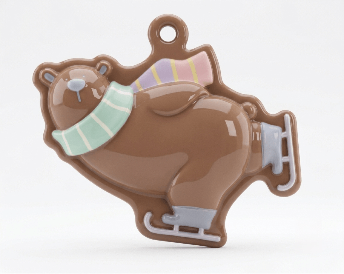 Silicone Mold Ice Skating Bear Christmas Ornament - Ideas Decor Shop