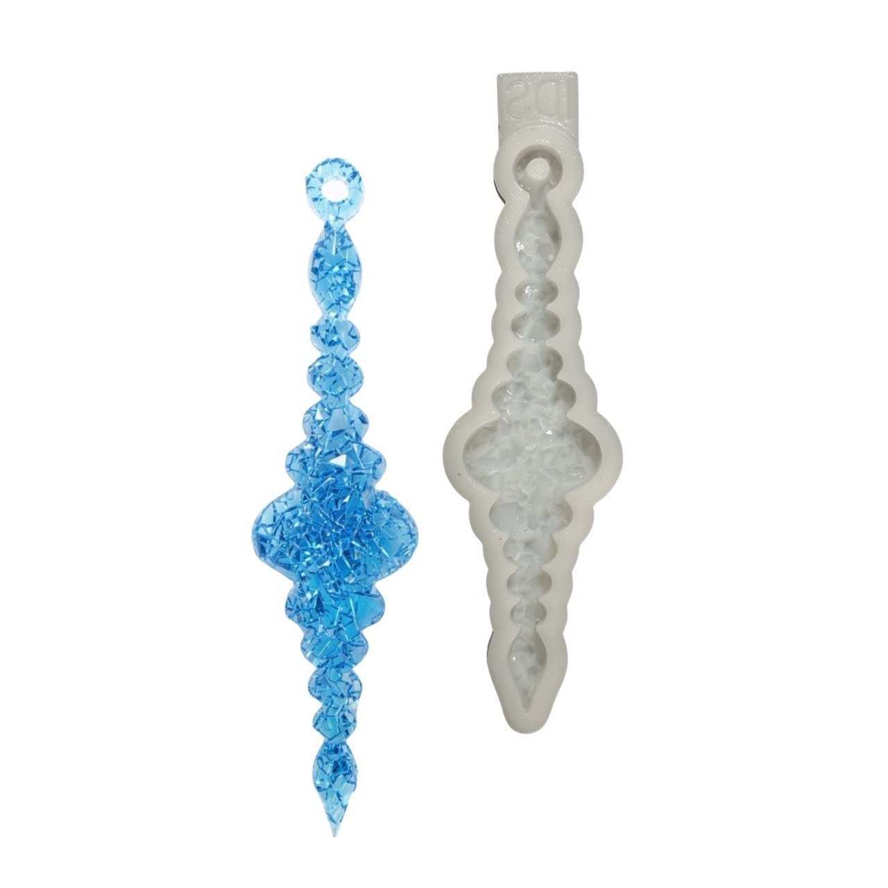 Silicone Mold Icicle Ornament Crystalline Druzy Texture 14cm - Ideas Decor Shop