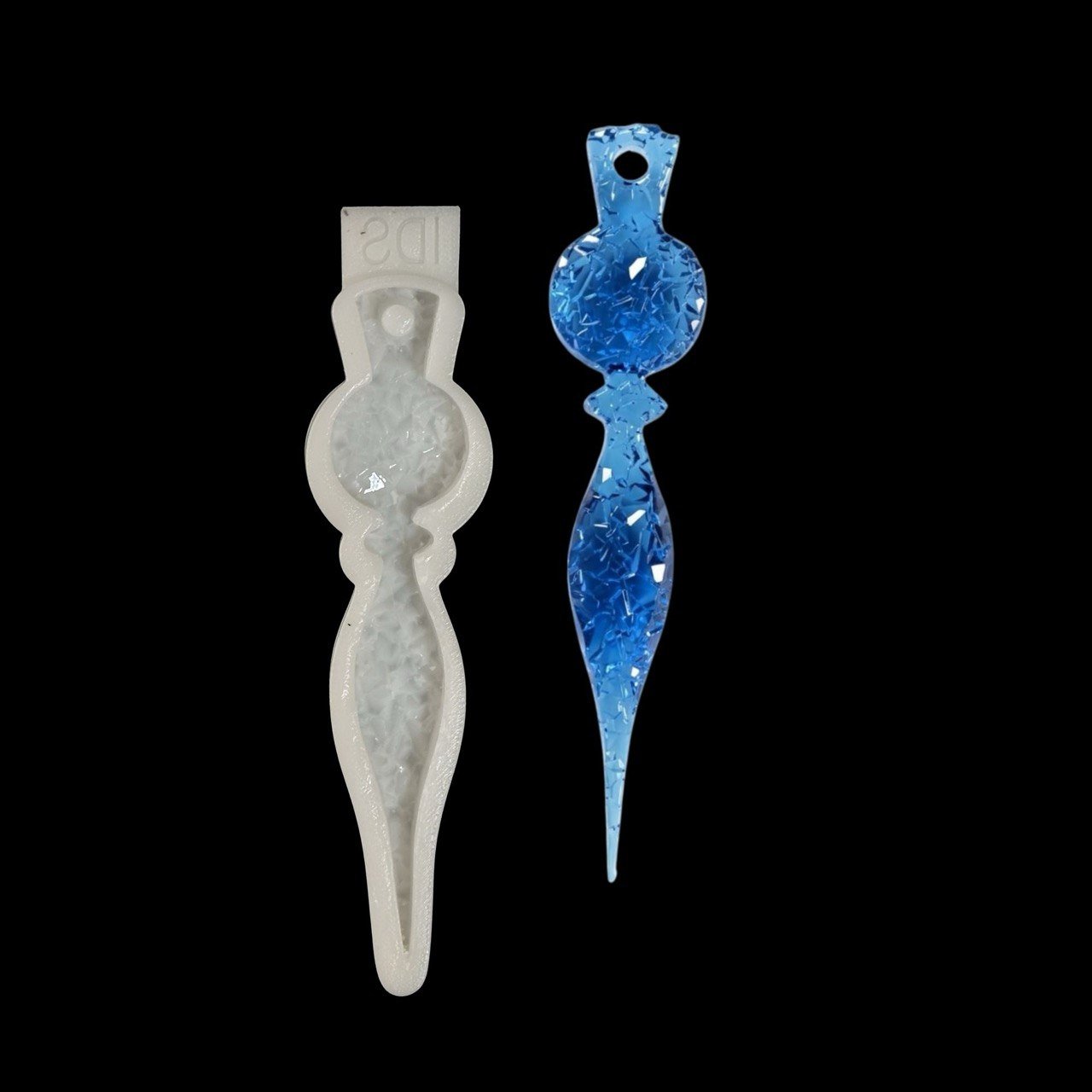 Silicone Mold Icicle Ornament Crystalline Druzy Texture 14cm - Ideas Decor Shop