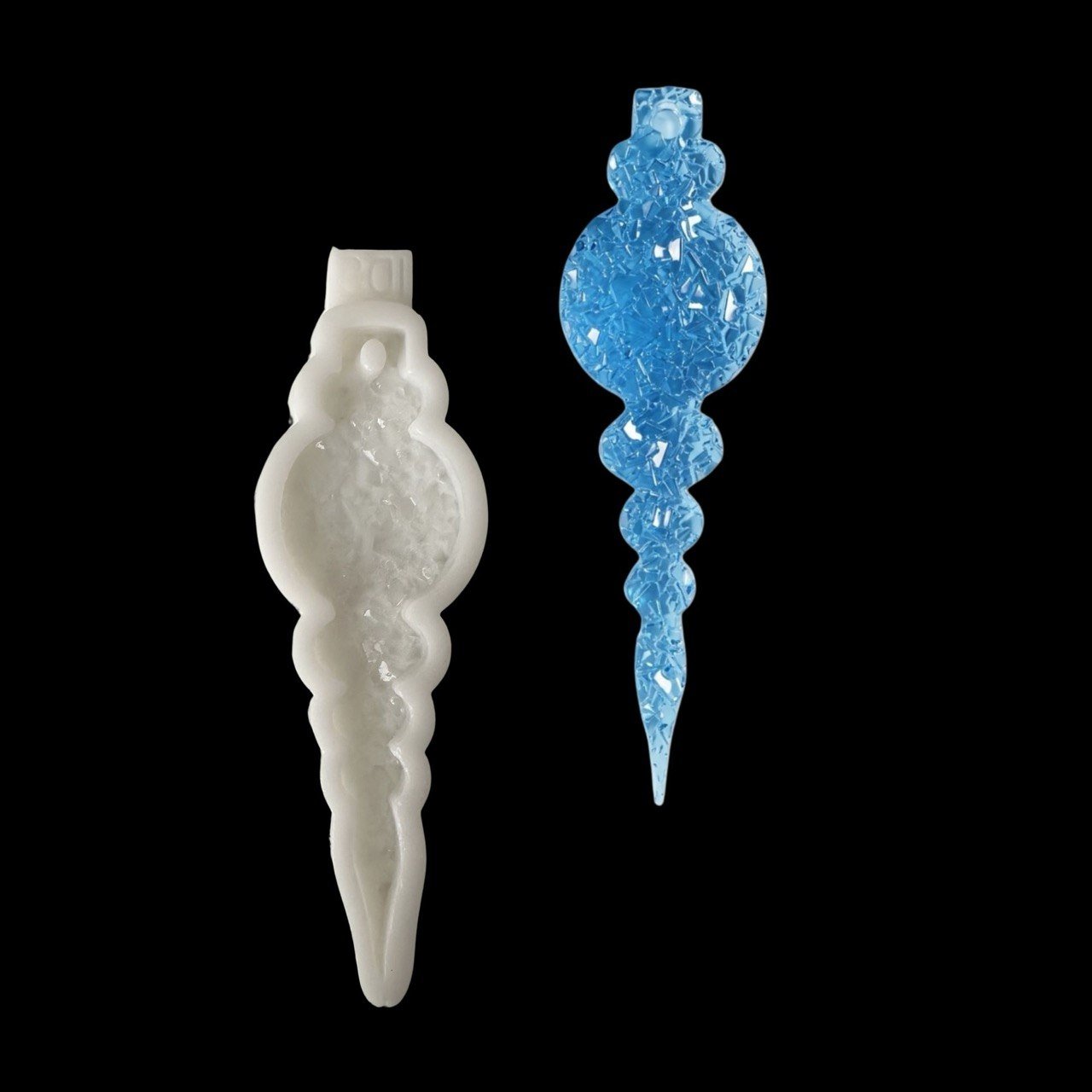 Silicone Mold Icicle Ornament Crystalline Druzy Texture 14cm - Ideas Decor Shop