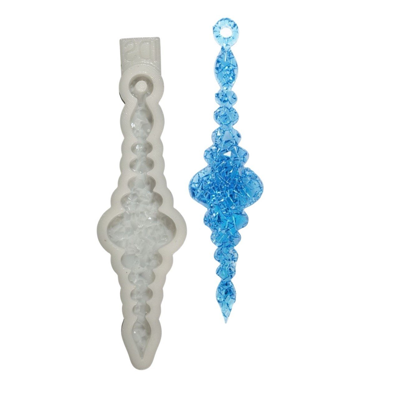 Silicone Mold Icicle Ornament Crystalline Druzy Texture 14cm - Ideas Decor Shop