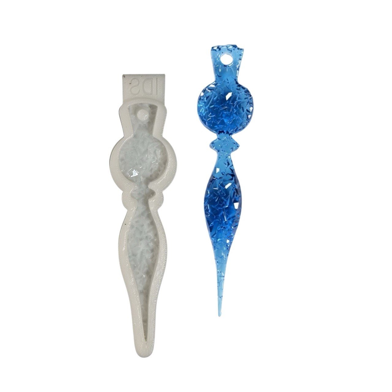 Silicone Mold Icicle Ornament Crystalline Druzy Texture 14cm - Ideas Decor Shop