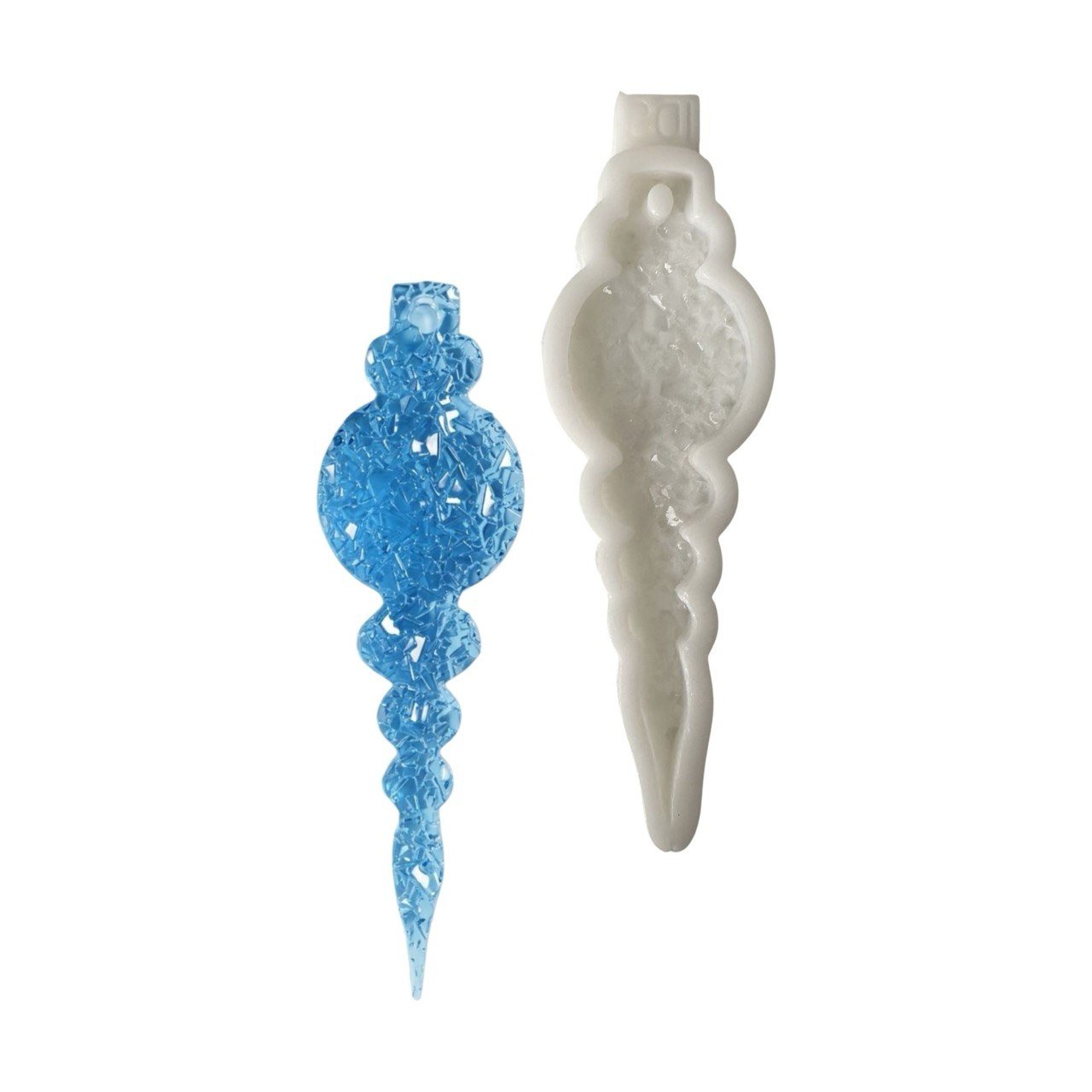 Silicone Mold Icicle Ornament Crystalline Druzy Texture 14cm - Ideas Decor Shop