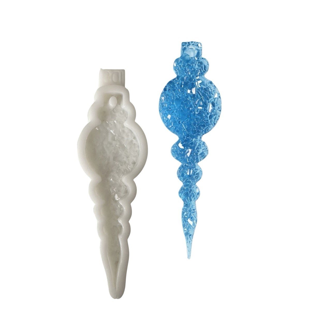 Silicone Mold Icicle Ornament Crystalline Druzy Texture 14cm - Ideas Decor Shop