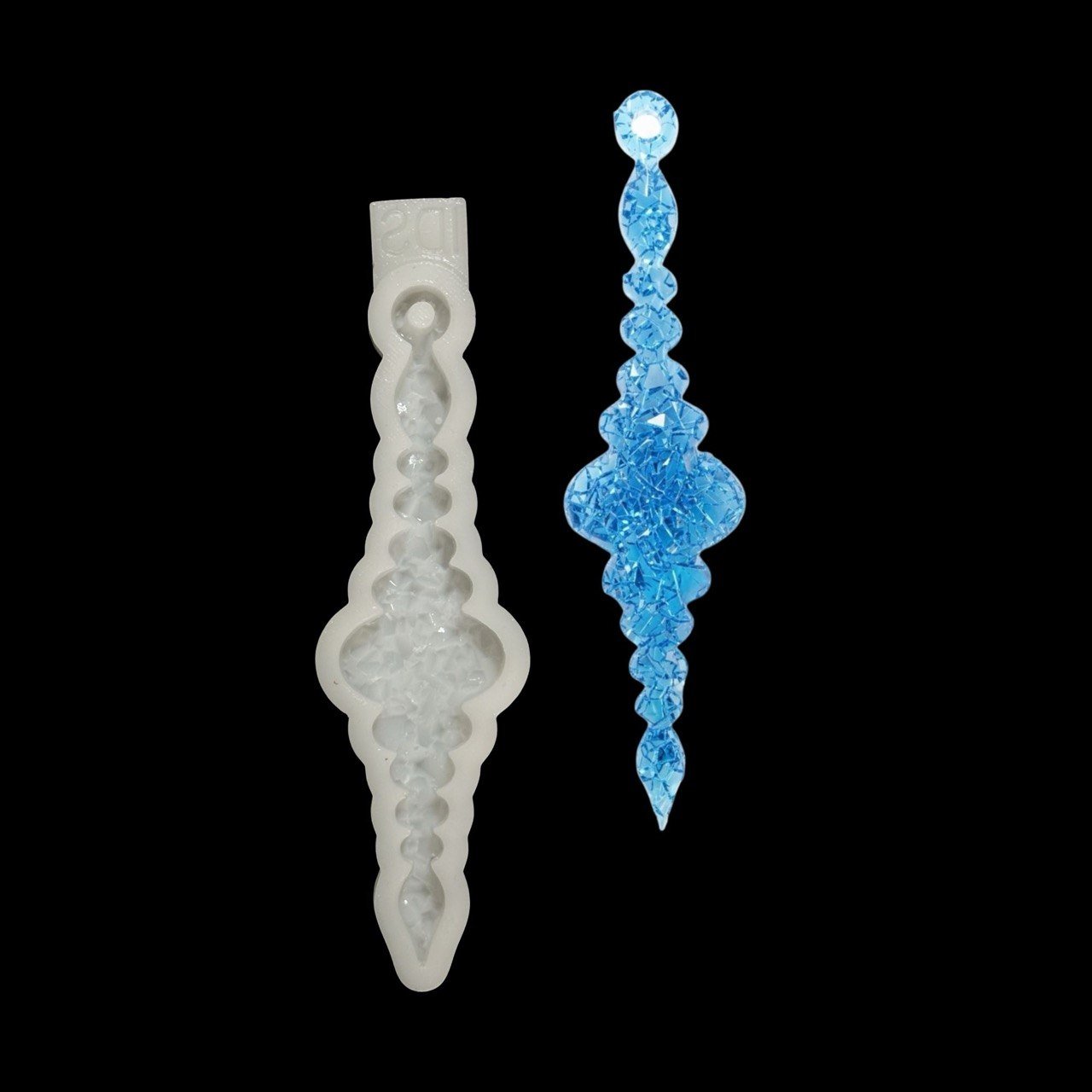 Silicone Mold Icicle Ornament Crystalline Druzy Texture 14cm - Ideas Decor Shop