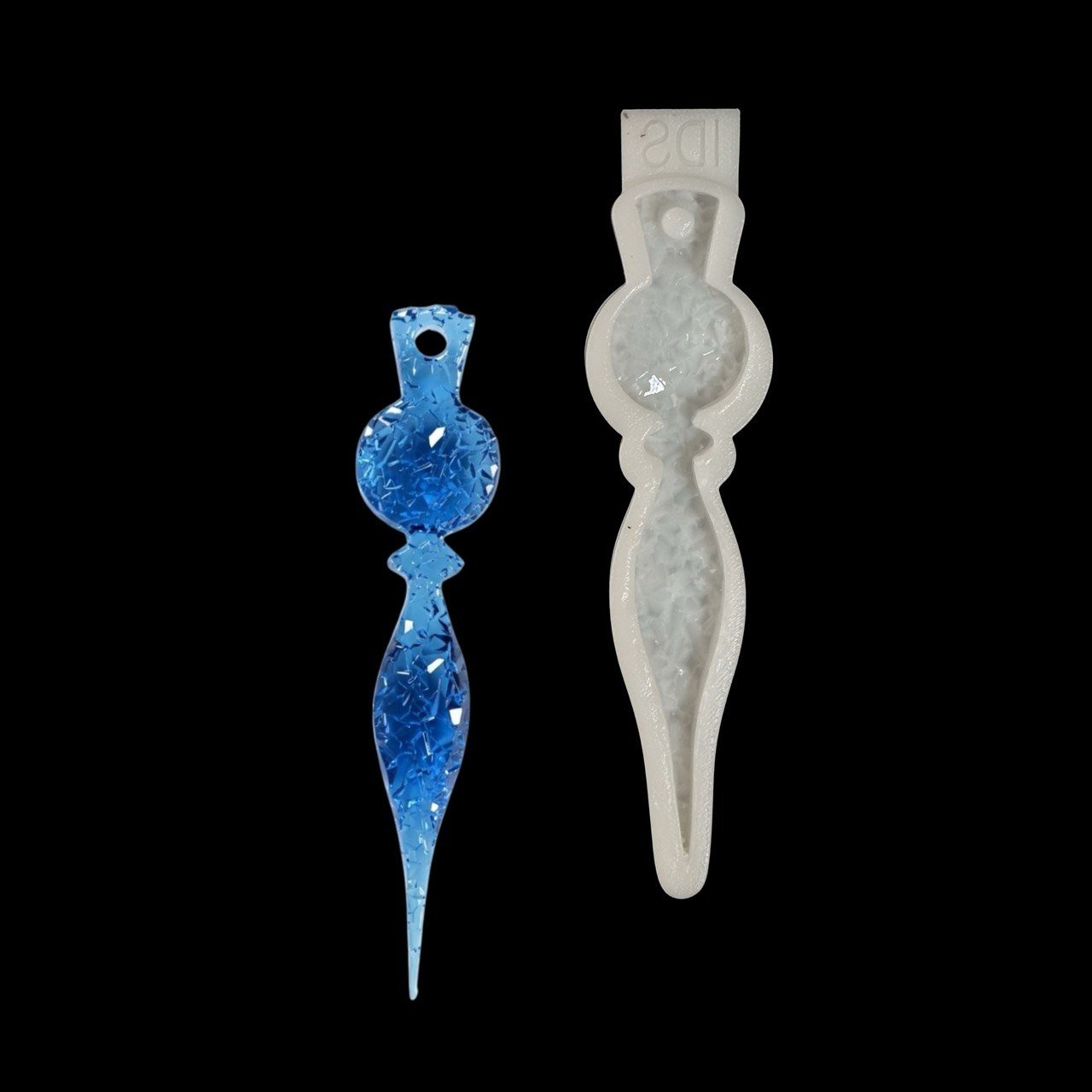 Silicone Mold Icicle Ornament Crystalline Druzy Texture 14cm - Ideas Decor Shop