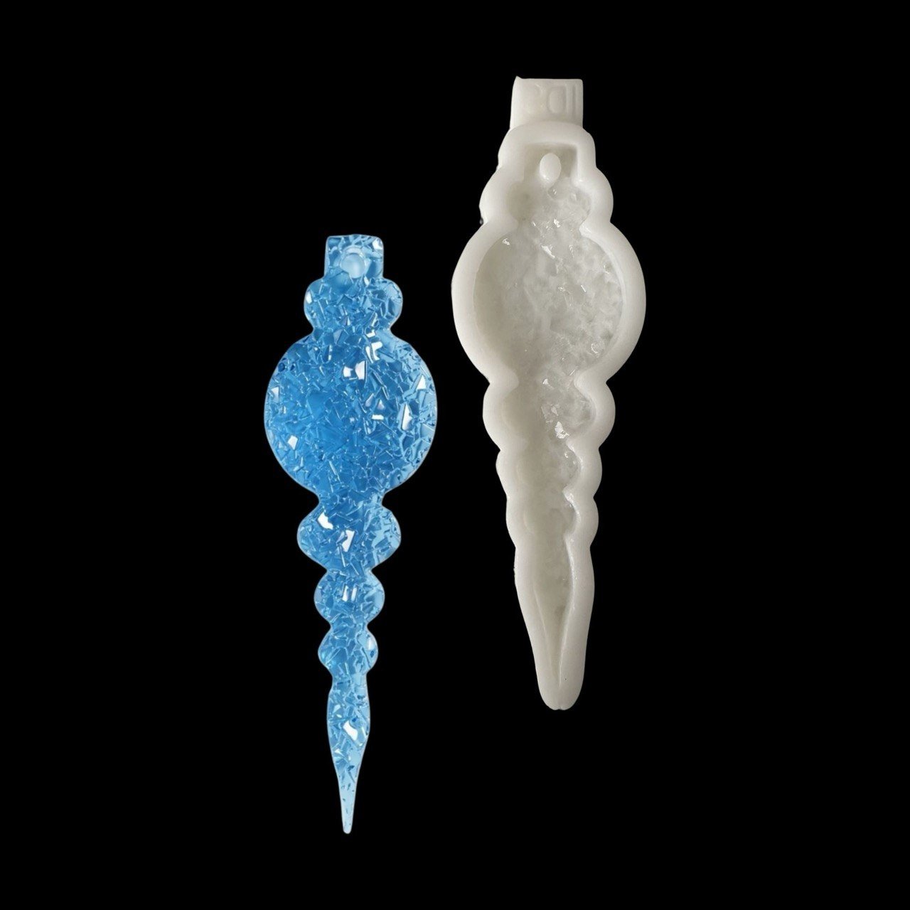Silicone Mold Icicle Ornament Crystalline Druzy Texture 14cm - Ideas Decor Shop