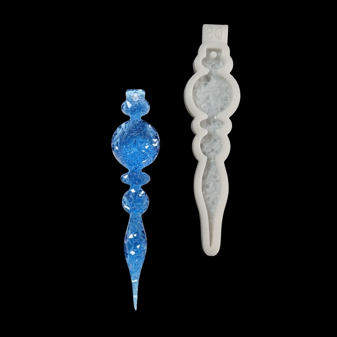Silicone Mold Icicle Ornament Crystalline Druzy Texture 14cm - Ideas Decor Shop