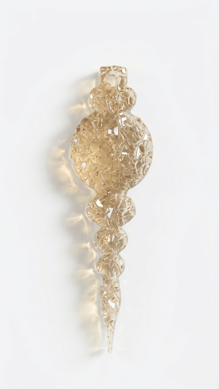 Silicone Mold Icicle Ornament Crystalline Druzy Texture 14cm - Ideas Decor Shop