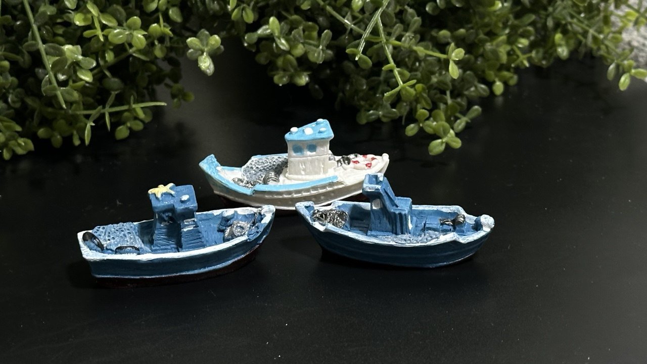 Silicone Mold Mini Fishing Boats Nautical Diorama Set - Ideas Decor Shop