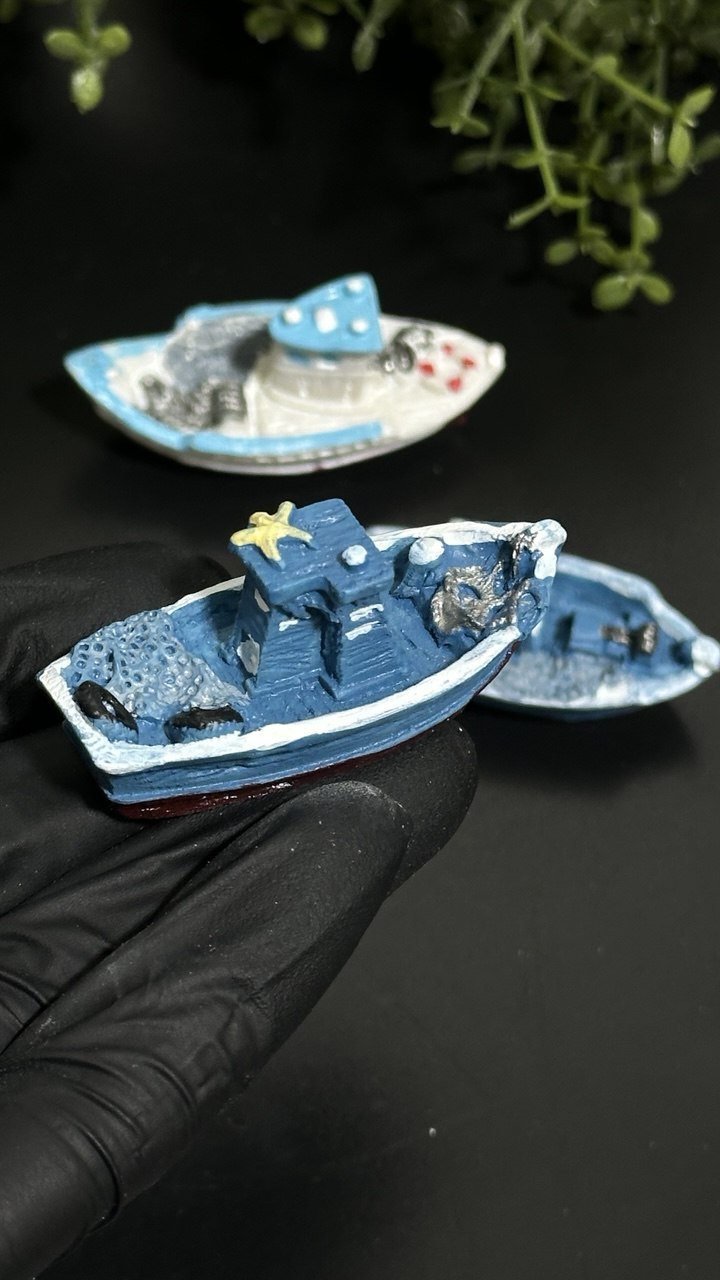 Silicone Mold Mini Fishing Boats Nautical Diorama Set - Ideas Decor Shop