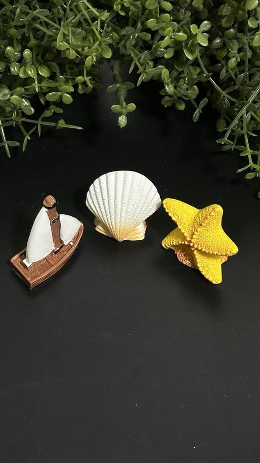 Silicone Mold Sailboat Starfish Seashell Miniature Set - Ideas Decor Shop