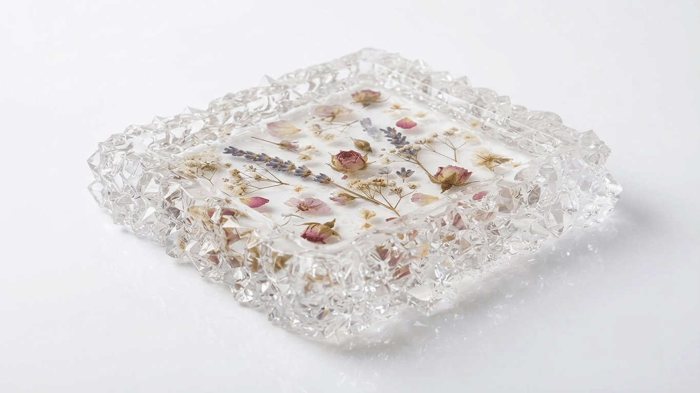 Silicone Mold Square Crystal Edge Tray – 11 cm - Ideas Decor Shop