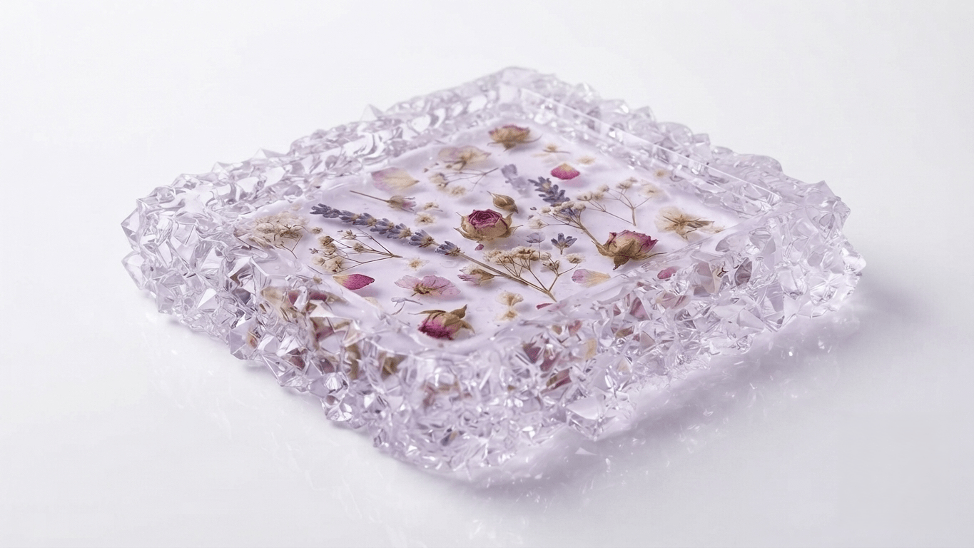 Silicone Mold Square Crystal Edge Tray – 11 cm - Ideas Decor Shop