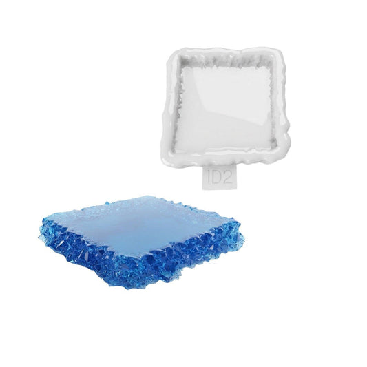 Silicone Mold Square Crystal Edge Tray – 11 cm - Ideas Decor Shop
