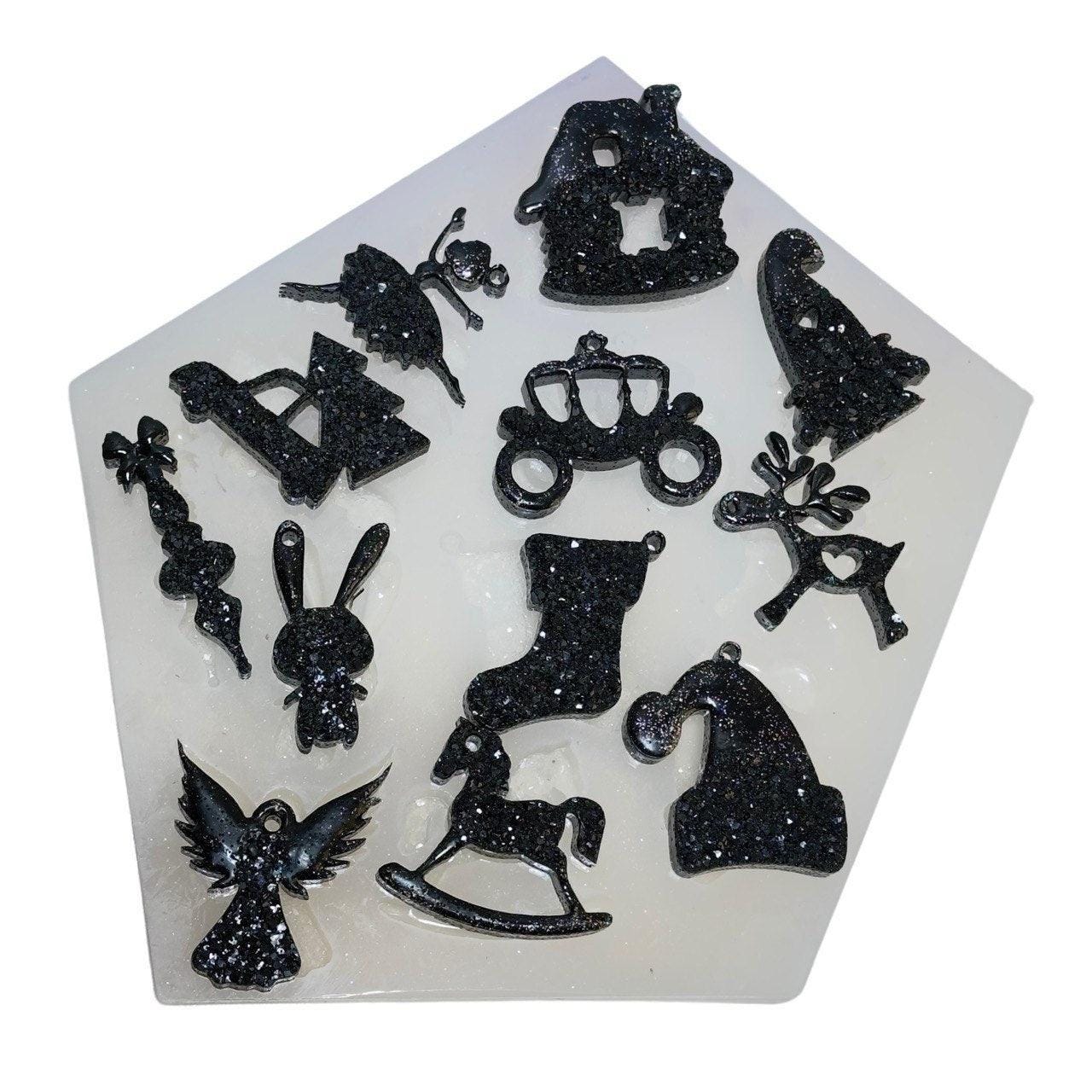 Silicone Mold with 12 Druzy Crystal Cavities for Christmas Resin Crafts - Ideas Decor Shop