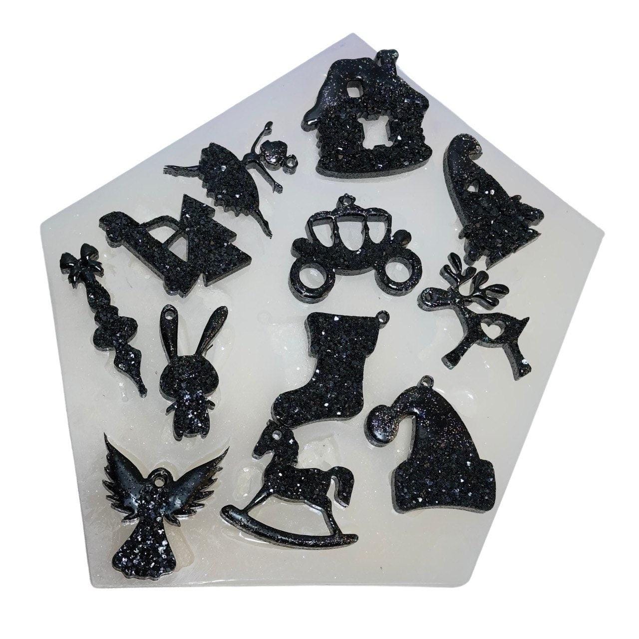 Silicone Mold with 12 Druzy Crystal Cavities for Christmas Resin Crafts - Ideas Decor Shop