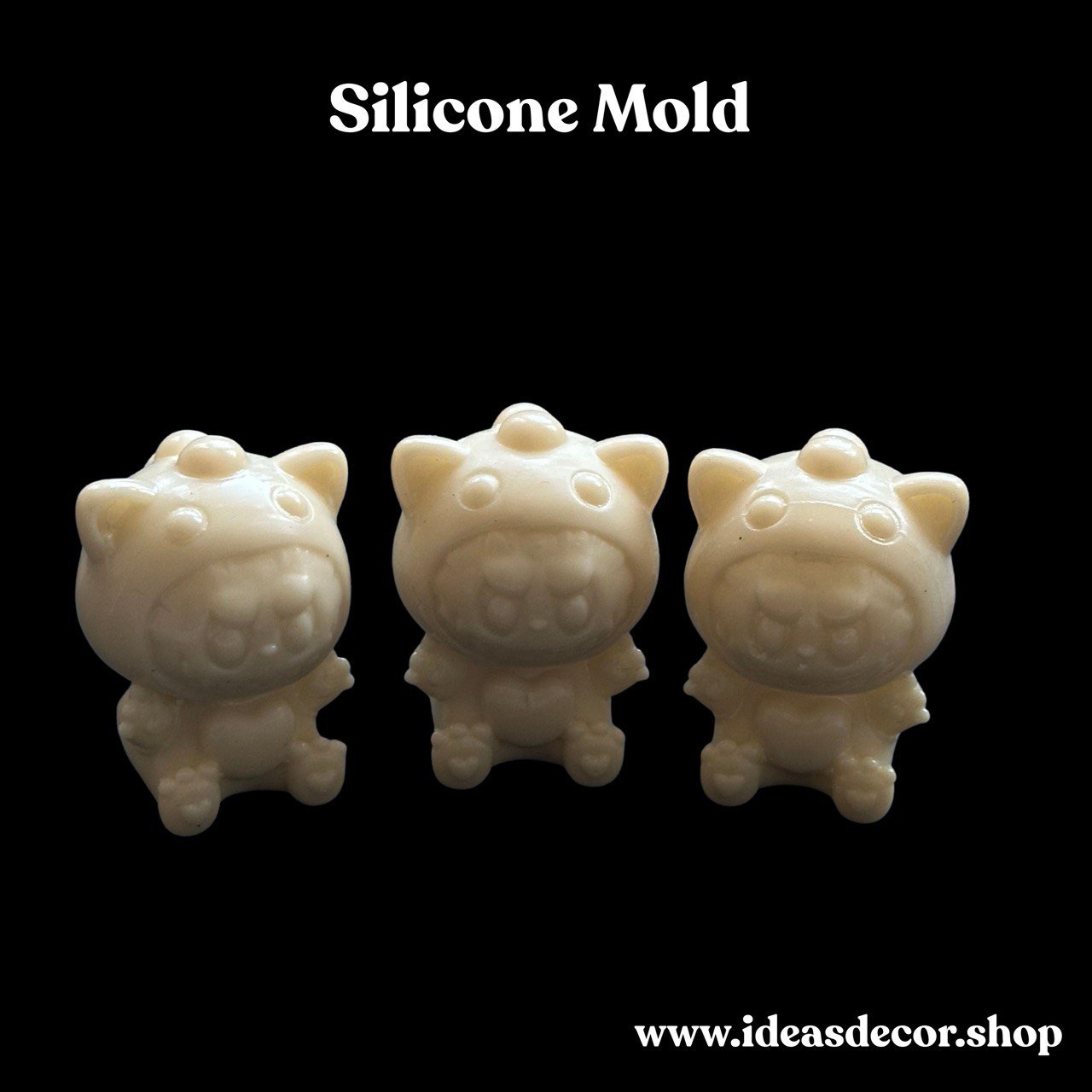 Silicone Mold with 3 Cute Girl in Dinosaur Costume - Ideas Decor Shop