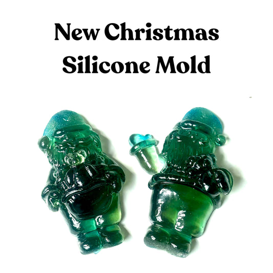 3D Santa Claus Silicone Mold with Teddy Bear Design