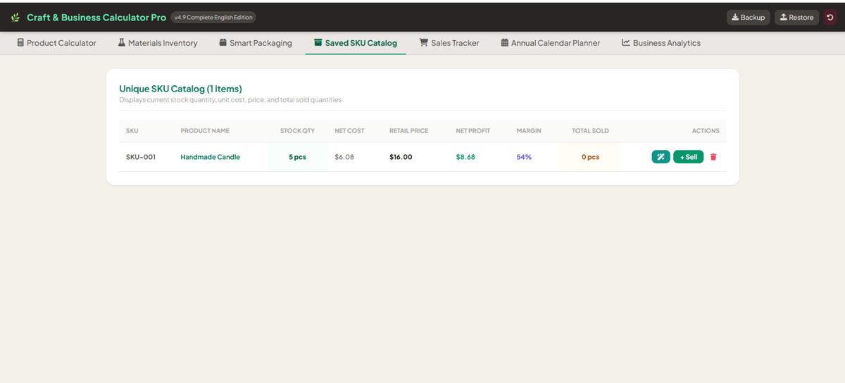 Small Business Planner App Product Pricing Calculator - Ideas Decor Shop