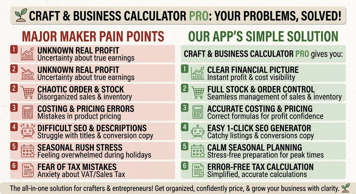 Small Business Planner App Product Pricing Calculator - Ideas Decor Shop