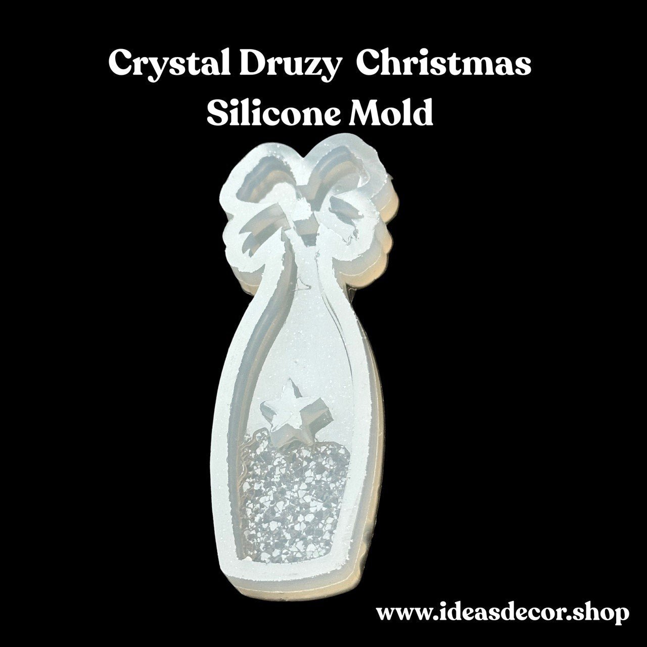 Small Druzy Crystal Champagne Bottle Mold - Ideas Decor Shop
