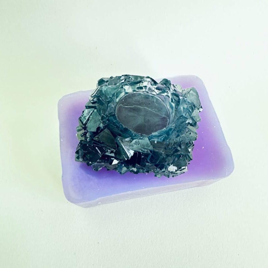 Square Handmade Crystal Tea Light Holder Mold for Resin Art - Ideas Decor Shop