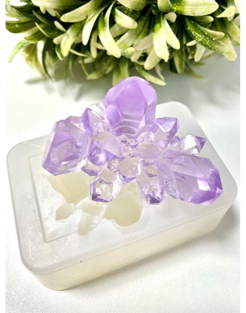 Unique Crystal Cluster Silicone Mold - Large Amethyst Resin Mold for Crafting - Ideas Decor Shop