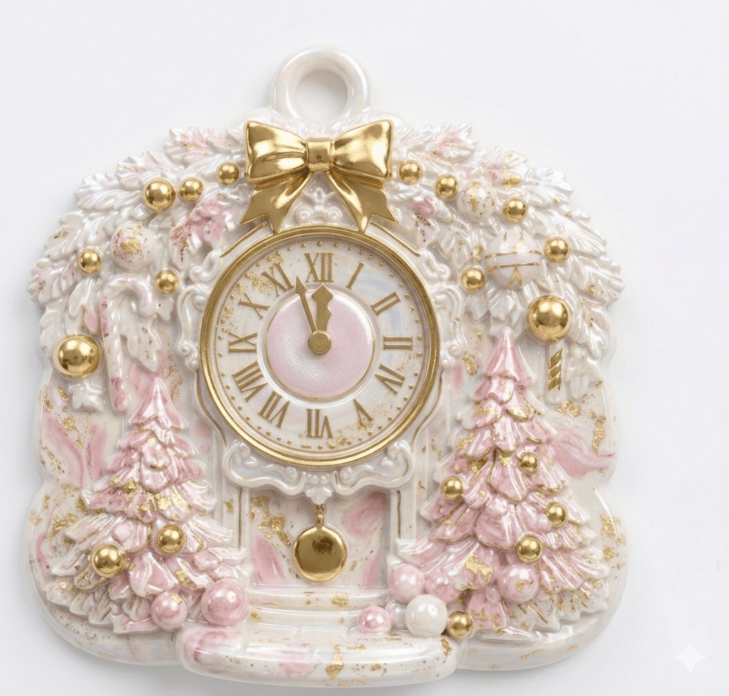 Vintage Clock Christmas Ornament Silicone Mold - Ideas Decor Shop